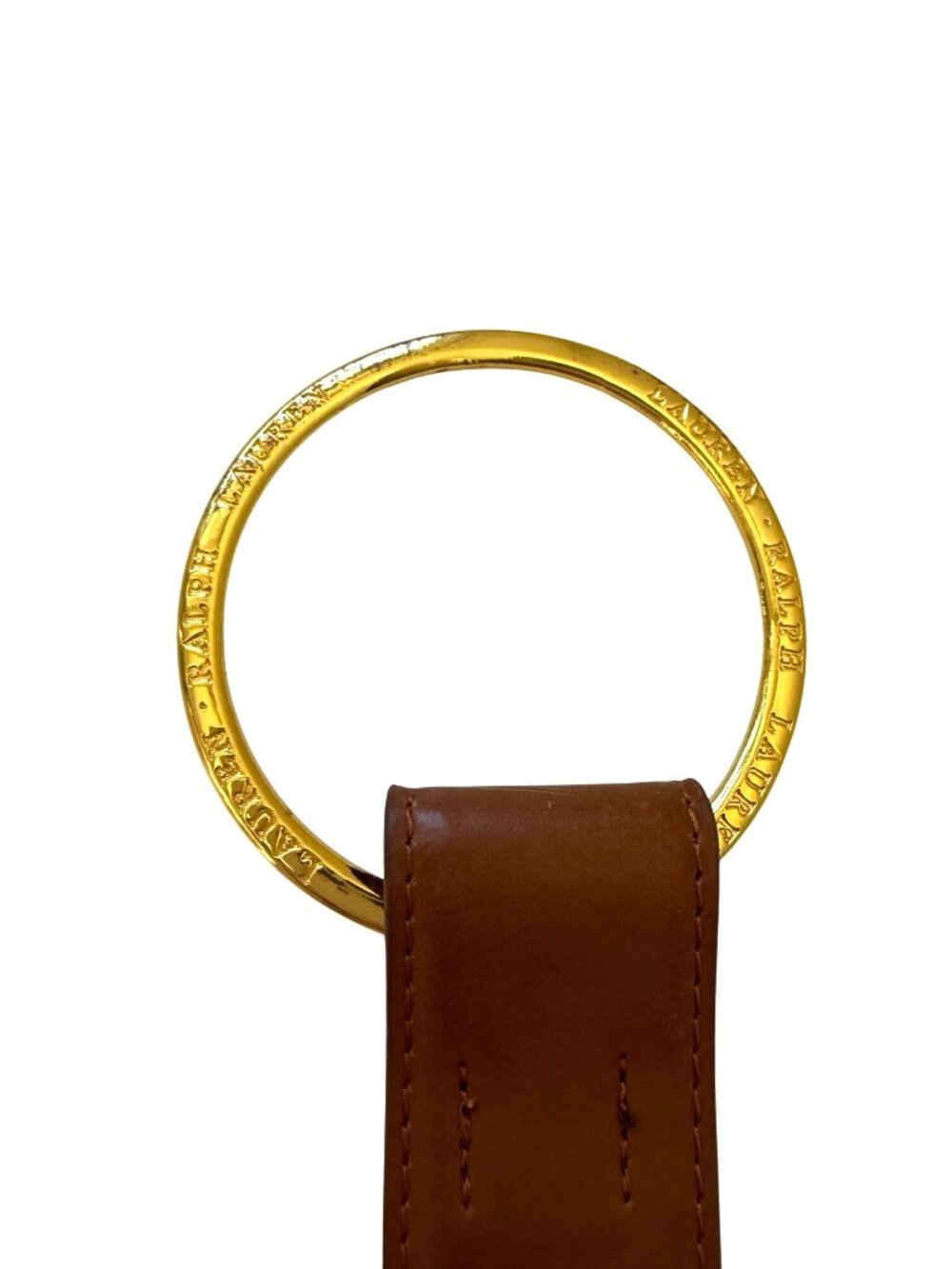 Lauren Ralph Lauren Women's Leather Belt Sz 10 Brown O-Ring Gold Tone Buckle - Picture 5 of 8